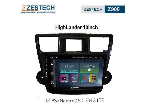 DVD Android Zestech Z900 – Toyota HighLander