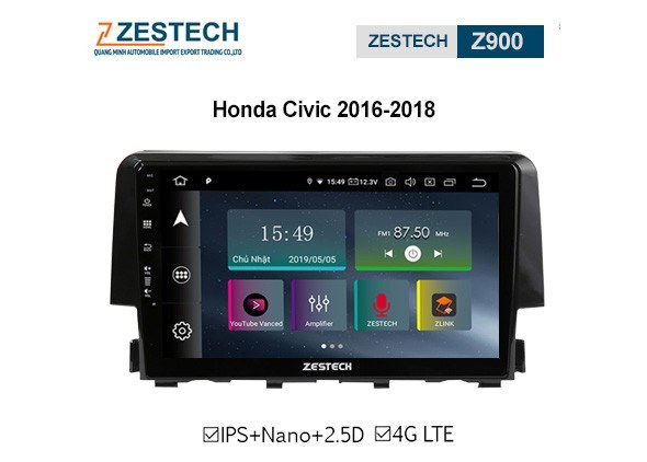 DVD Android Zestech Z900 – Honda Civic