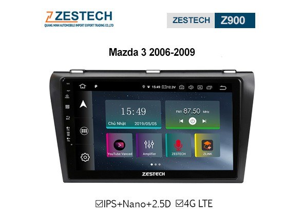 DVD Android Zestech Z900 – Mazda 3