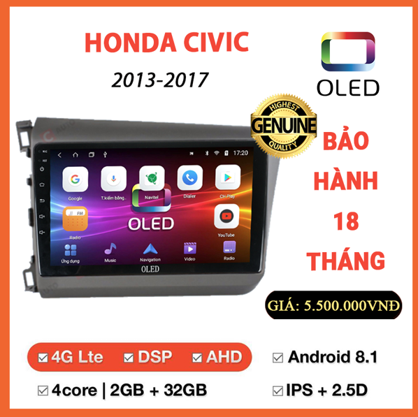 Màn hình Oled Honda Civic 2013-2017