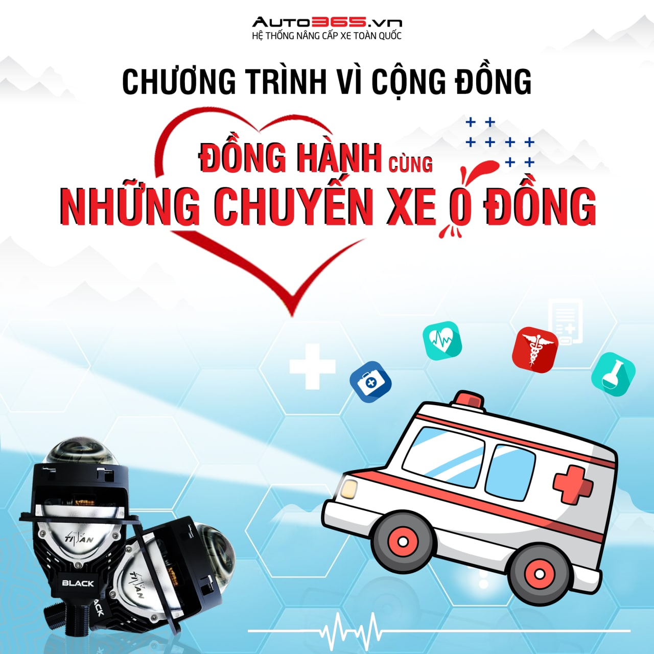 auto365 vĩnh long Hỗ trợ đèn tăng sáng cho những “chuyến xe 0 đồng” Việt Nam